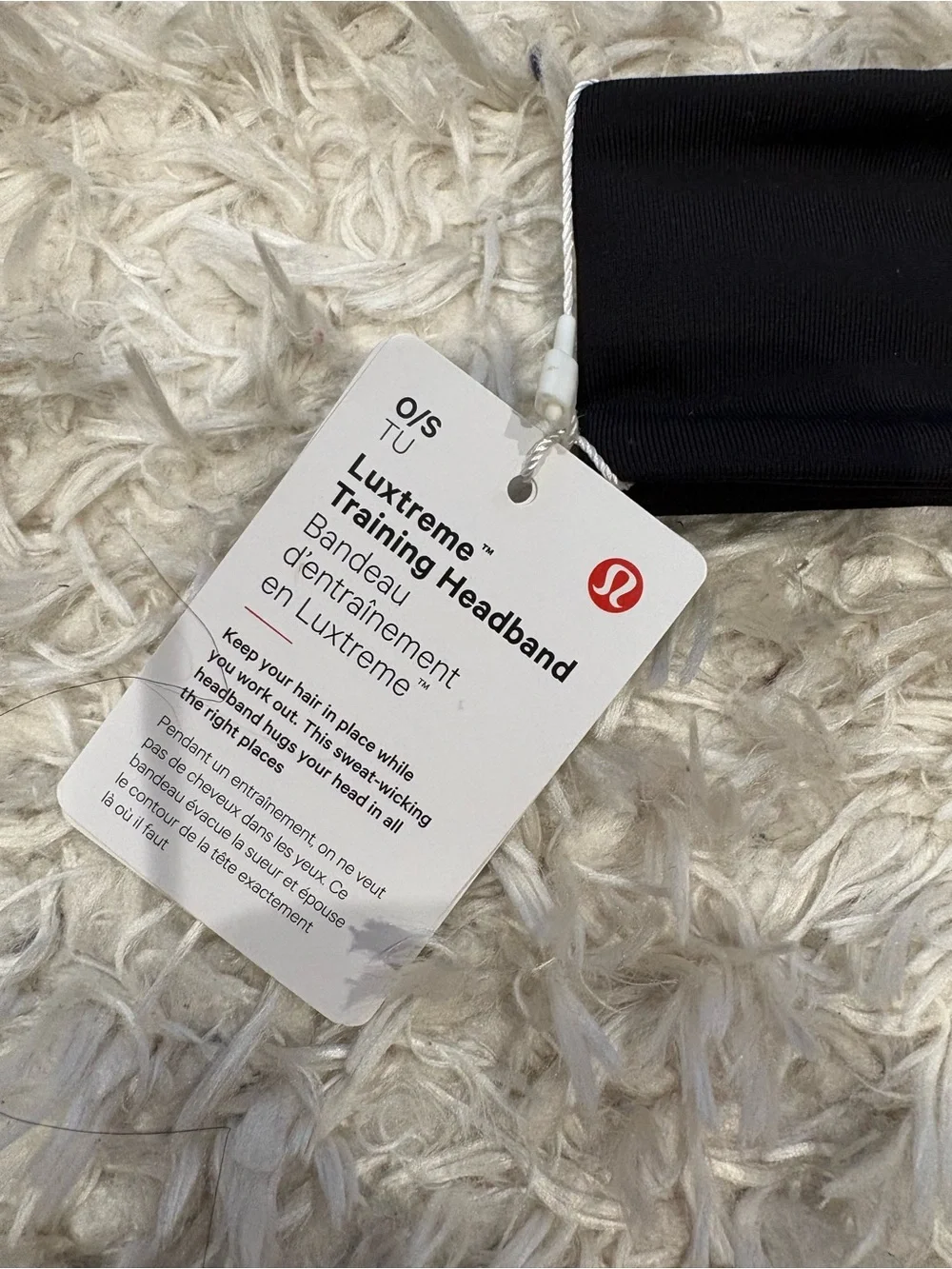 lululemon athletica Luxtreme Training Black Stretch Headband Logo